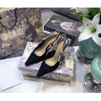 Affordable Price Dior J'Adior Slingback Pump in Micro Mesh with 9.5cm Heel Black 012591