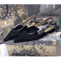 Sophisticated Dior J'Adior Slingback Flat Ballerinas in Micro Mesh Black 012592