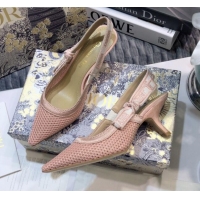 Top Quality Dior J'Adior Slingback Pump in Micro Mesh with 6.5cm Heel Pink 012595