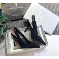 Super Quality Dior J'Adior Slingback Pump With Metal Charm and 9.5cm Heel Black 126981