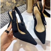 New Design Dior J'Adior Slingback Pump With Metal Charm and 6.5cm Heel Black 126982