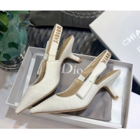 Most Popular Dior J'Adior Slingback Pump With Metal Charm and 6.5cm Heel White 126985