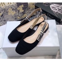 Low Cost Dior J'Adior x Moi Slingback Ballerinas Flats in Black Technical Fabric 012730