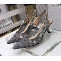 Low Price Dior J'Adior Slingback Pumps 6.5cm in Grey Mesh Embroidery 022514