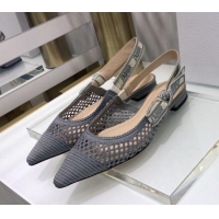 Best Price Dior J'Adior Slingback Ballerina Flat in Grey Mesh Embroidery 022515