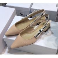 Top Design Dior J'Adior Slingback Ballerina Flat in Beige Technical Fabric 022684