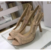 Well Crafted Dior J'Adior Slingback Pumps 9.5cm in Nude Potted Mesh 031139