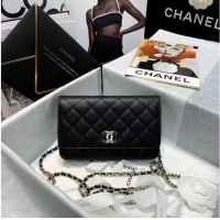 Buy Cheapest Chanel mini flap bag Grained Calfskin A81066 black