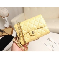 Chanel mini flap bag Grained Calfskin A84512 Yellow