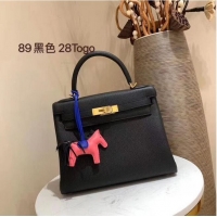 Super Quality Hermes Kelly 28cm Shoulder Bags Togo Leather KL28 Black