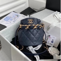 Top Design Chanel mini Lambskin tote AS2390 Navy Blue