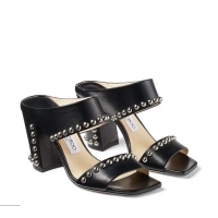 Top Grade JIMMY CHOO Nappa Leather Sandals With Studded Details JC8520 Black 2021 