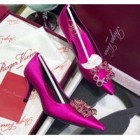 Best Price Roger Vivier Silk Flower Strass Pumps With 7cm Heel Rosy 052609