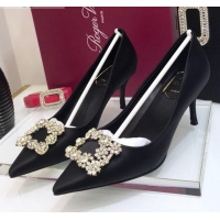 Affordable Price Roger Vivier Silk Flower Strass Pumps With 7cm Heel Black 052617