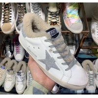 Good Product Golden Goose Super-Star Sneakers in Shearling and Calfskin G0365 White/Silver