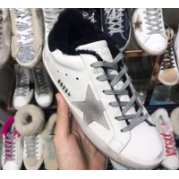 Top Quality Golden Goose Super-Star Sneakers in Shearling and Calfskin GB0371 White/Black