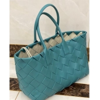 Super Quality Bottega Veneta Large Tote Bag in Woven Lambskin BV0506 Blue/White 2021