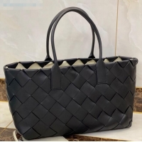 Top Grade Bottega Veneta Large Tote Bag in Woven Lambskin BV0506 Black/White 2021