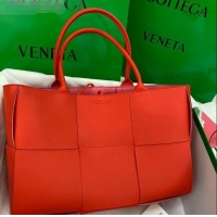 Low Cost Bottega Veneta Arco Tote Bag in Maxi-Woven Lambskin BV0508 Red 2020