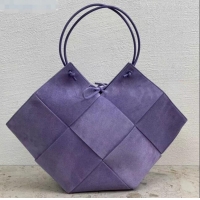 Top Quality Bottega Veneta Tote Bag in Maxi-Woven Suede Lavender BV2653 Purple 2021