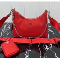 Discount Prada Re-Edition 2005 Nylon Shoulder Bag 1BH204 Red 2020