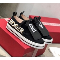 Good Product Roger Vivier Canvas Sneakers with Detachable Tassel Black 111451