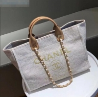 Buy Classic Chanel Deauville Large Shopping Bag A66941 White 2021 04