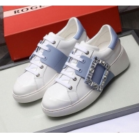 Best Product Roger Vivier Crystal Buckle Sneakers 121818 Blue