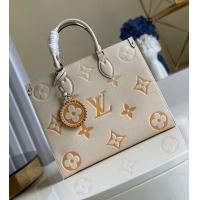 Top Quality Louis Vuitton Original Onthego medium tote bag cream M45717 Orange Logo