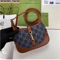 Best Quality Gucci Jackie 1961 mini shoulder bag 637092 Dark blue