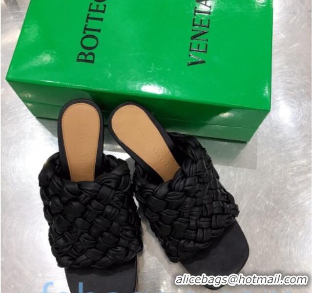 Unique Style Bottega Veneta Board Woven Lambskin Platform Sandals 100mm Heel 080701 Black