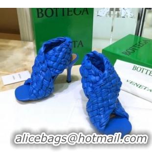 Most Popular Bottega Veneta BV Board Sandals in ntrecciato Nappa leather 9cm Heel 081161 Blue