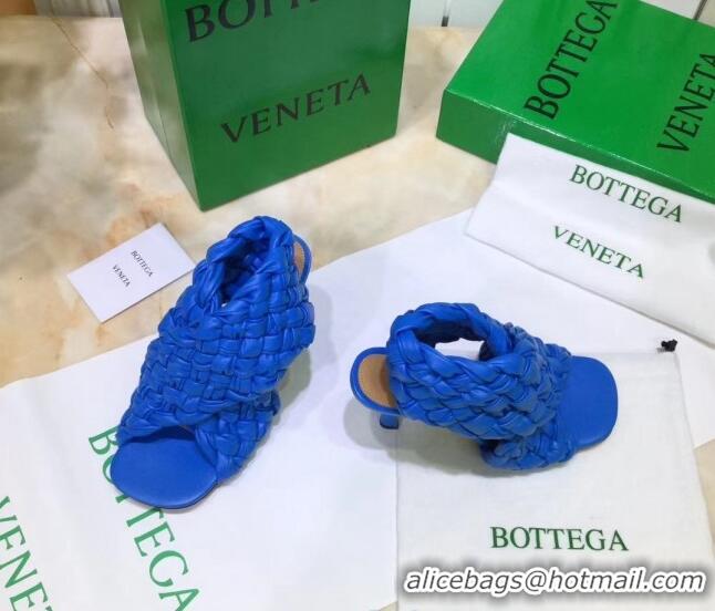 Most Popular Bottega Veneta BV Board Sandals in ntrecciato Nappa leather 9cm Heel 081161 Blue