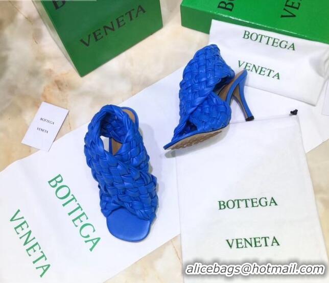 Most Popular Bottega Veneta BV Board Sandals in ntrecciato Nappa leather 9cm Heel 081161 Blue