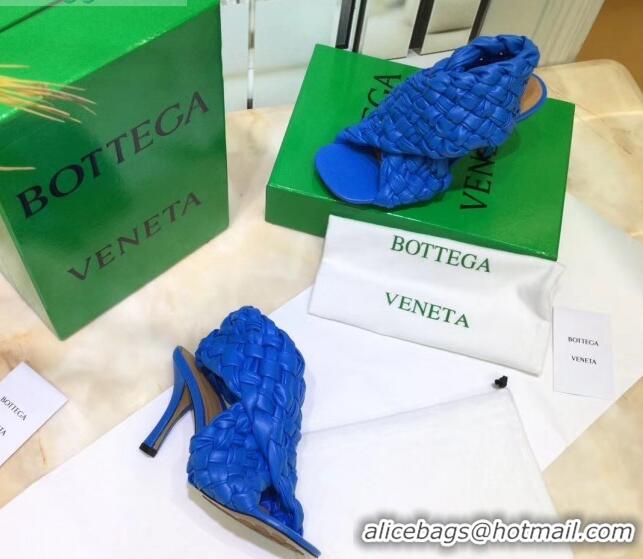 Most Popular Bottega Veneta BV Board Sandals in ntrecciato Nappa leather 9cm Heel 081161 Blue