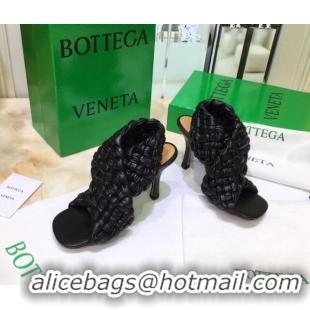 Custom Bottega Veneta BV Board Sandals in ntrecciato Nappa leather 9cm Heel 081161 Black