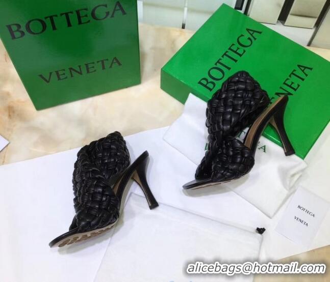 Custom Bottega Veneta BV Board Sandals in ntrecciato Nappa leather 9cm Heel 081161 Black