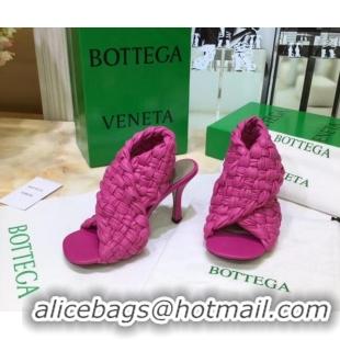 Top Quality Bottega Veneta BV Board Sandals in ntrecciato Nappa leather 9cm Heel 081161 Rosy