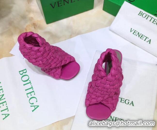 Top Quality Bottega Veneta BV Board Sandals in ntrecciato Nappa leather 9cm Heel 081161 Rosy