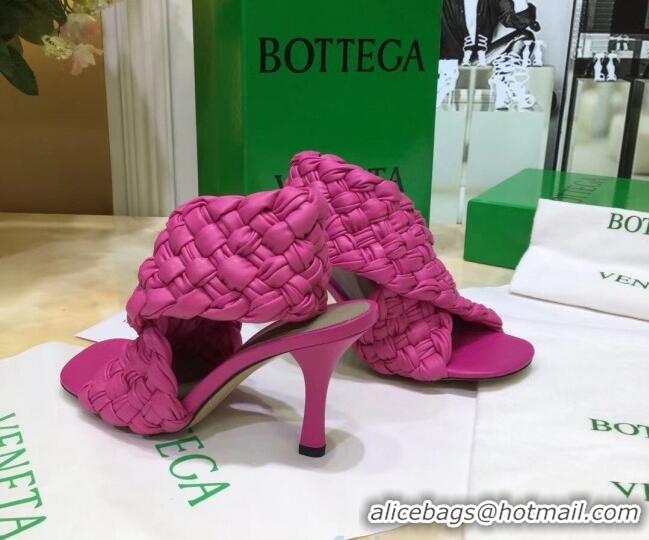 Top Quality Bottega Veneta BV Board Sandals in ntrecciato Nappa leather 9cm Heel 081161 Rosy