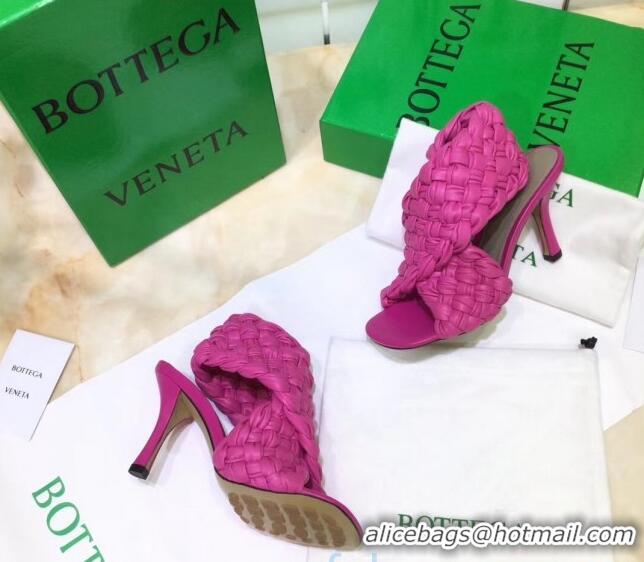 Top Quality Bottega Veneta BV Board Sandals in ntrecciato Nappa leather 9cm Heel 081161 Rosy