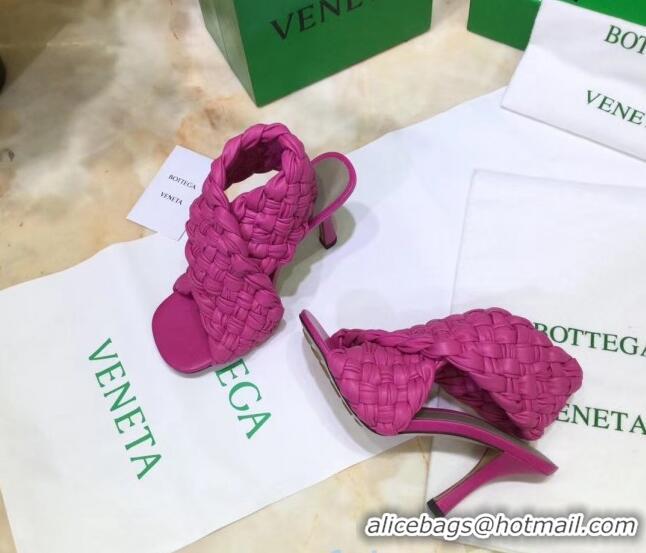 Top Quality Bottega Veneta BV Board Sandals in ntrecciato Nappa leather 9cm Heel 081161 Rosy