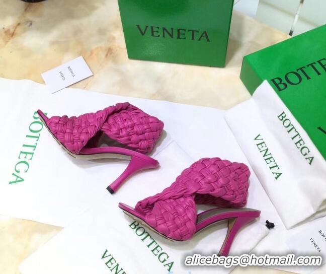 Top Quality Bottega Veneta BV Board Sandals in ntrecciato Nappa leather 9cm Heel 081161 Rosy