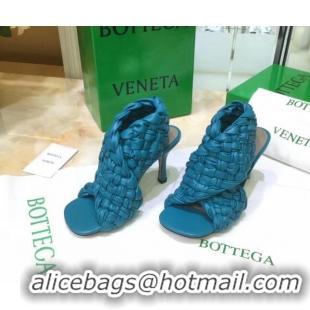 Custom Bottega Veneta BV Board Sandals in ntrecciato Nappa leather 9cm Heel Sky Blue 081167