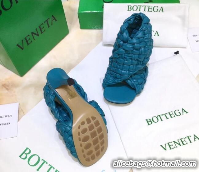 Custom Bottega Veneta BV Board Sandals in ntrecciato Nappa leather 9cm Heel Sky Blue 081167