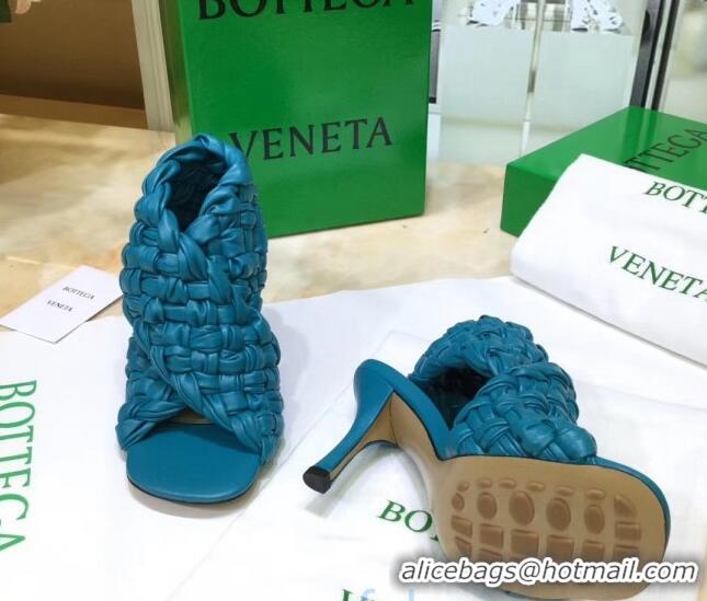 Custom Bottega Veneta BV Board Sandals in ntrecciato Nappa leather 9cm Heel Sky Blue 081167