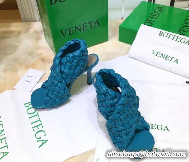 Custom Bottega Veneta BV Board Sandals in ntrecciato Nappa leather 9cm Heel Sky Blue 081167