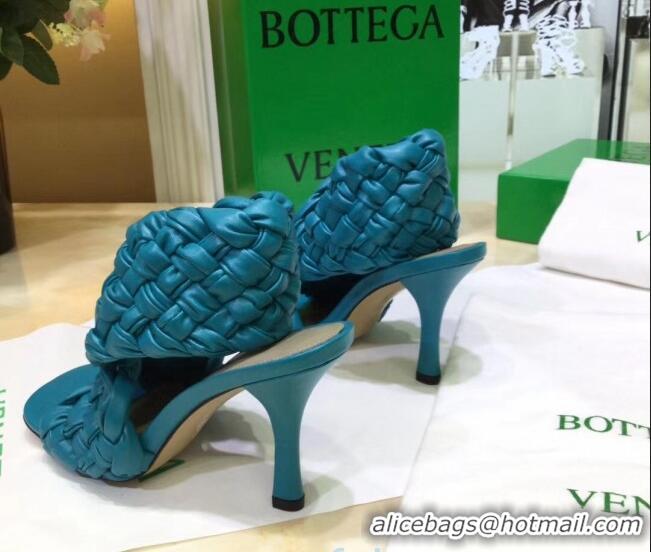 Custom Bottega Veneta BV Board Sandals in ntrecciato Nappa leather 9cm Heel Sky Blue 081167