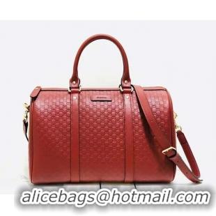 Best Discount Gucci Mircoguccissima Medium Boston Bag 247205 Red