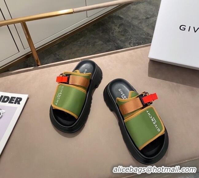 New Style Givenchy Spectre Lettering Mules Sandals 030895 Green